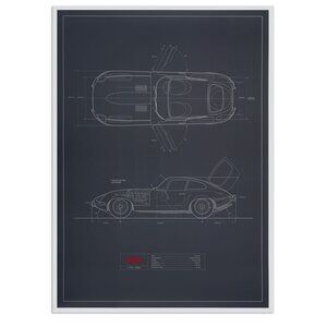 NIB - Limited Edition Jaguar E-Type Blueprint Artwork (700 x 500mm) (Unframed)